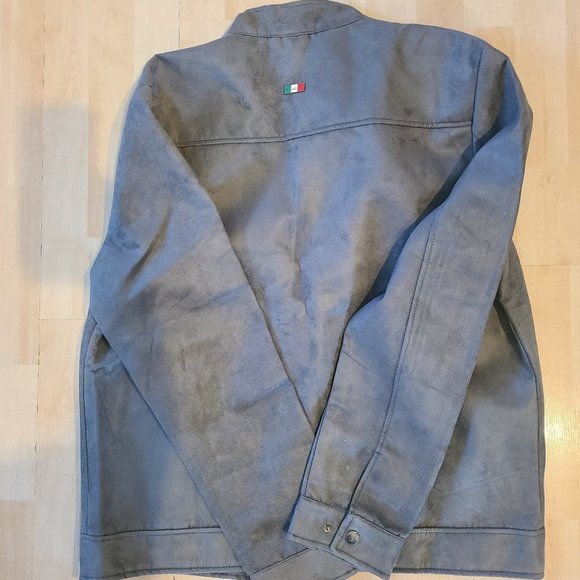 NWT Men's XL Gray Faux Suede Fall/Spring Jacket - Picture 2 of 9